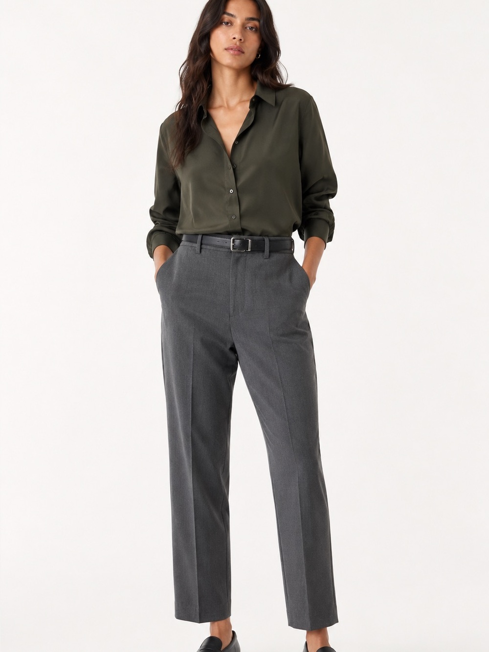 NWT Uniqlo Smart Ankle Pants Gray Stretch Tailored Trouser XS ✨